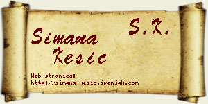 Simana Kesić vizit kartica